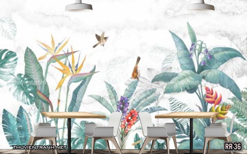 Tranh dán tường rừng xanh nhiệt đới Tropical RR-36 - Tranh tường mới cập nhật